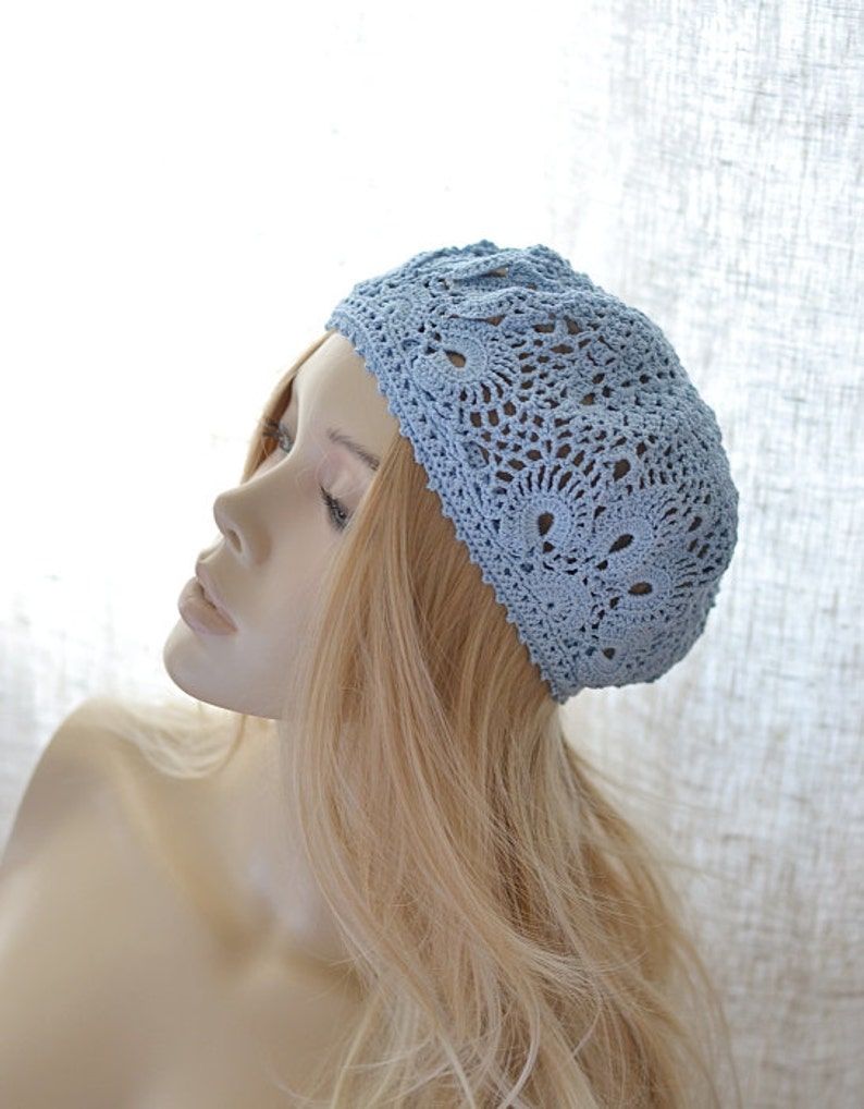 BLOOM LINE Crochet Sun Hat, in Mosaic Blue