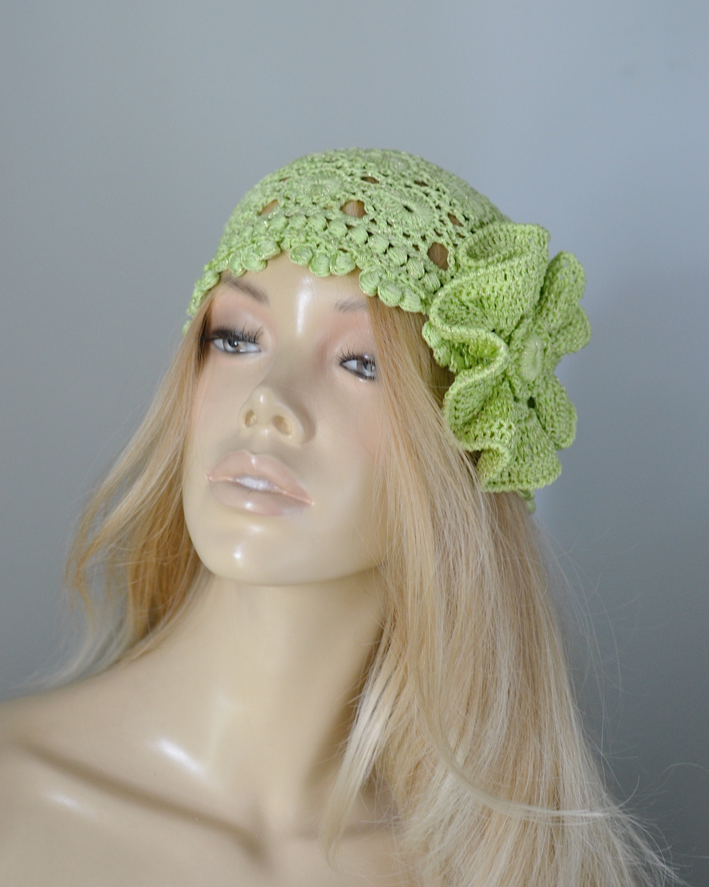 Crochet Juliet Cap: Pink Cotton Summer Lace Beanie - Etsy