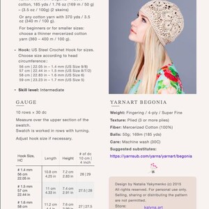 Lace Bloom – Crochet Hat Pattern pdf – Flower Summer hat, Summer Ladies crochet hat, Ladies hat, Womens Fashion, Accessories image 3