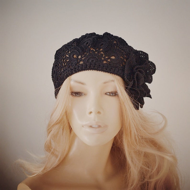 French Beret Summer Beret French Summer Beret Crochet Hat Women Crochet Summer Beret Summer Hats
