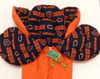 Orange Outside with Chicago Bears inside stroller liner