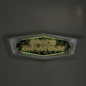 32” Space Mountain sign with Leds Custom Sign~ Made To Order