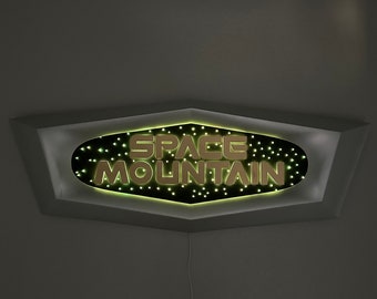 32” Space Mountain sign with Leds Custom Sign~ Made To Order