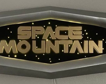 24” Space Mountain sign with Leds Custom Sign~ made to order