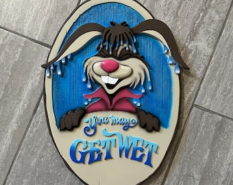 You May Get Wet Splash Mountain Schild - Auf Bestellung, 40 cm x 30 cm