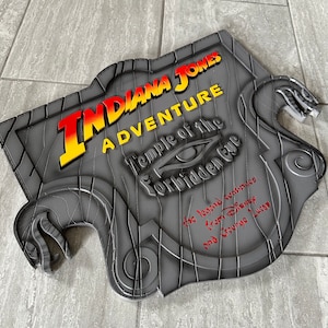 Indiana Jones ride inspired replica sign. Made to order.