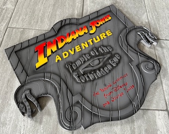 Indiana Jones ride inspired replica sign. Made to order.