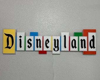 30” Disneyland sign with LEDs Custom Sign~ Made To Order