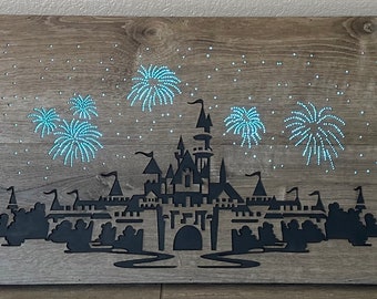 32” Wood Grained Castle with leds~ Made To Order