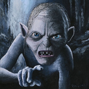 Gollum Getting Grabby - Signé, Impression d’archives & Toile tendue