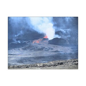 Canvas Art, Volcano Landscape Print, Dorm Room Decor, Geology Gift, Home Office Wall Art, Nature Lover Gift