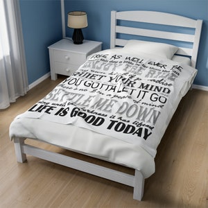 Velveteen Plush Blanket with ZZB Lyrics Design