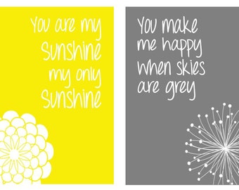 You Are My Sunshine, Set of 2 5x7 Printables