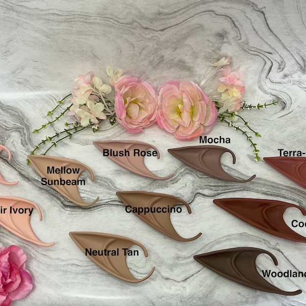 Dyed Realistic POC Human Skintone Brown Tan Fair Pale Peach Skin Elf Fae Fairy Fantasy Larp Costume Elf Drow Cosplay Ears