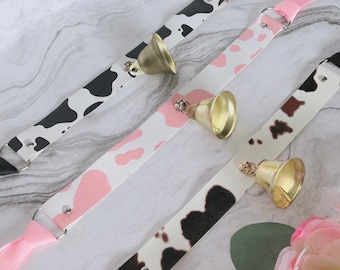 Collar con cascabel con estampado de vaca / Collar con cascabel rosa / Gargantilla con cascabel marrón, accesorios para disfraz