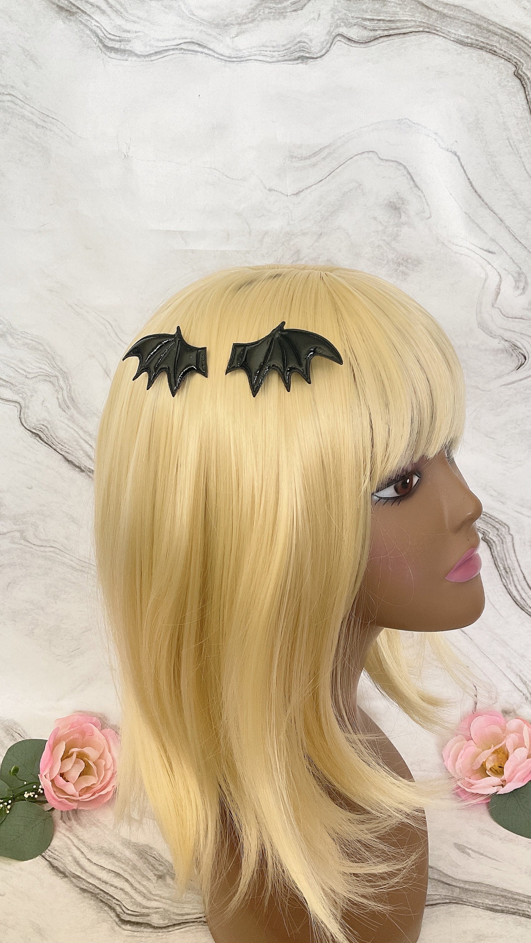 Bat Wing Red Black Pink Silver White Hair Clips - Etsy