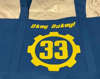 Bolsa de poliéster azul con bolsillo exterior, del Refugio 33 de la serie Wastelander