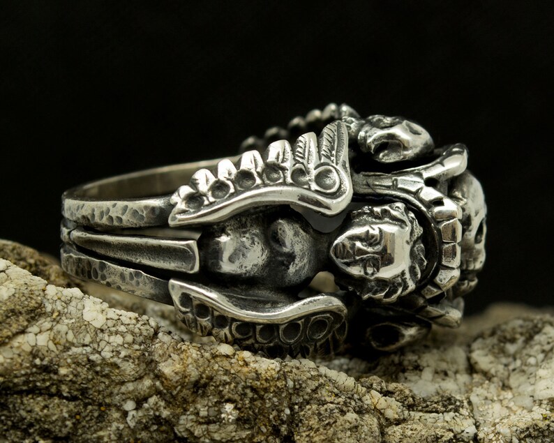 Memento Mori bague bijoux en argent avec tête de mort anges | Etsy