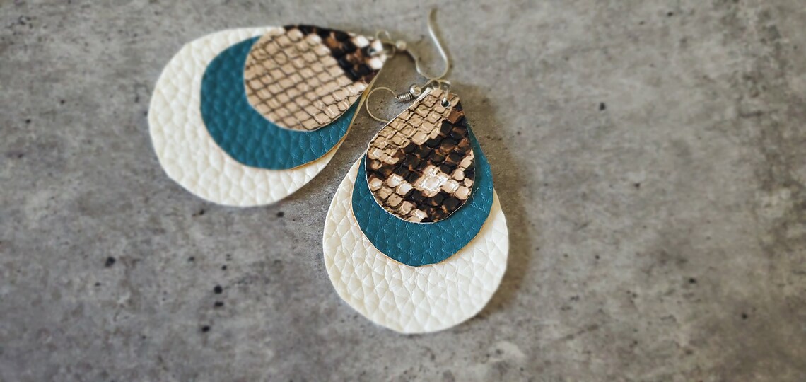 Faux Leather Earrings Etsy
