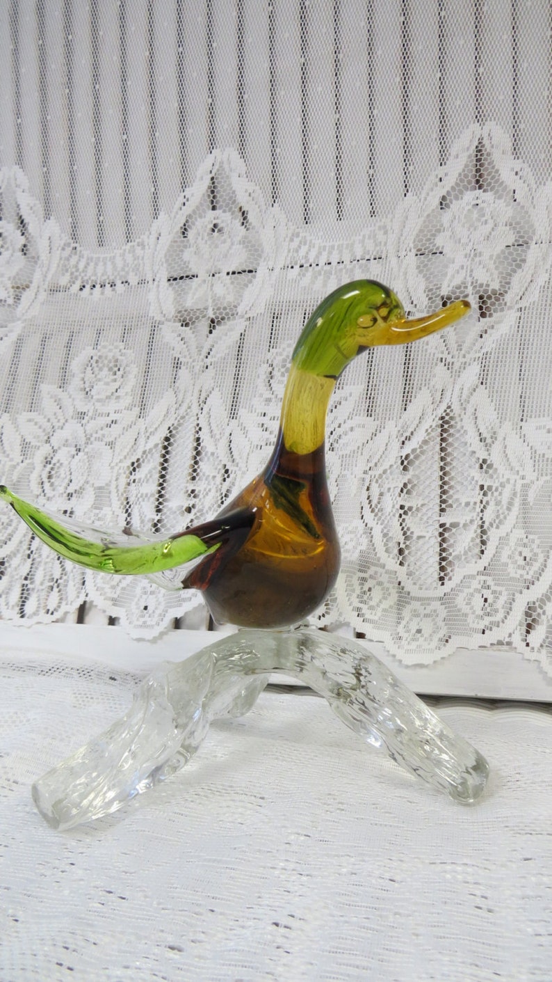 Large Hand Blown Art Glass Duck Murano?. Art & Collectibles Glass Art