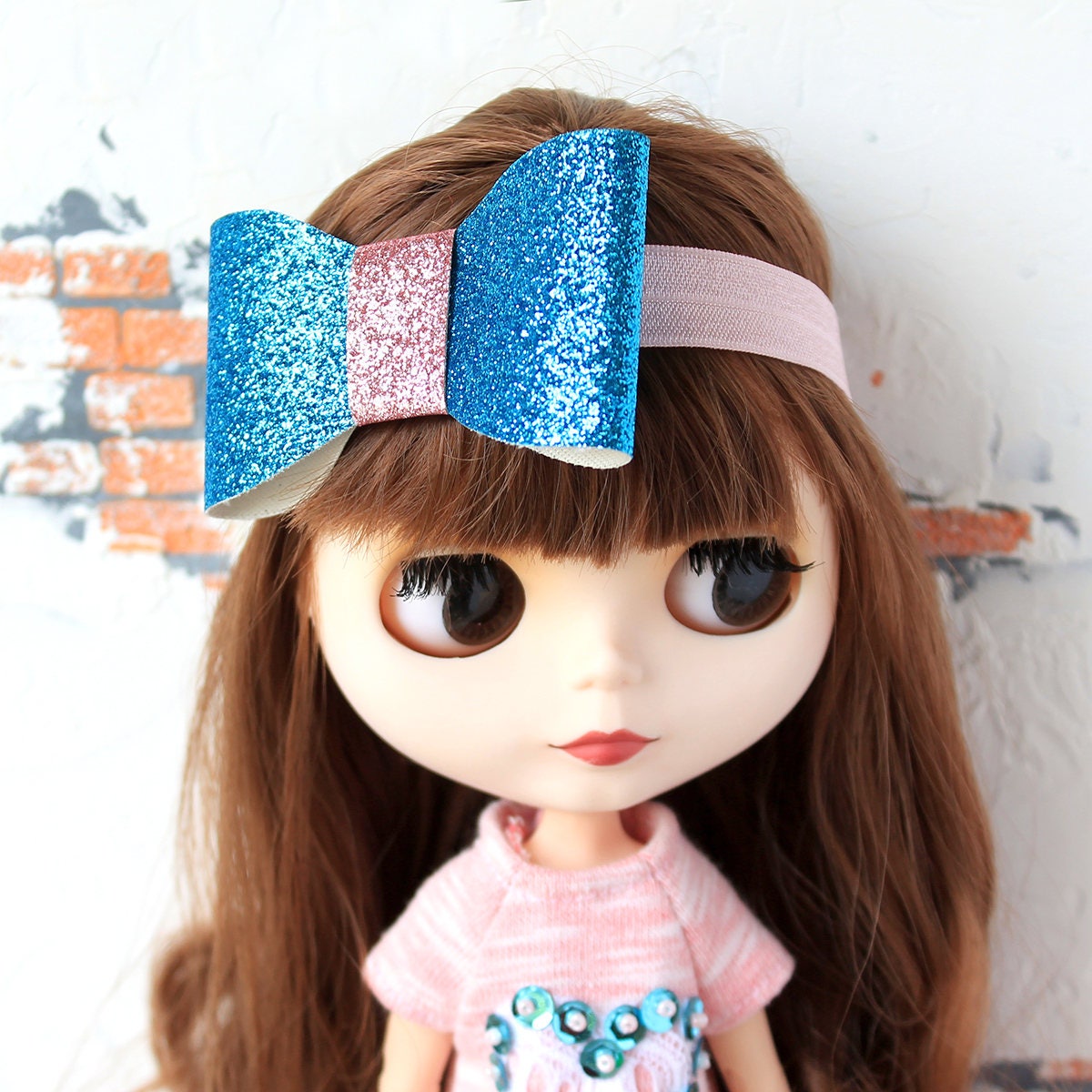 Headband for Blythe doll / headband with a blue and pink Etsy