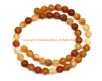 8mm Carnelian Beads - 1 STRAND - Round Carnelian Beads - 15 Inches Strand Approx 48 Beads Per Strand - Jewelry Making Bead Supplies - GM96