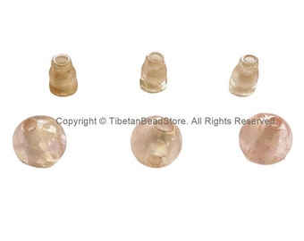 3 Sets - 10mm Size Natural Rose Quartz 3 Hole Guru Bead Sets - Guru Beads - Mala Making Supplies - GB99-3