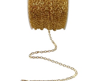 Goldene Messing Gliederkette 5 Fuß - 2,5 mm x 3 mm x 0,4 mm - TibetanBeadStore Ketten & Zubehör - Halskette Schmuck Ketten - C26G-5