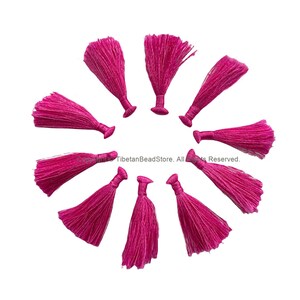 10 TASSELS Crimson Pink Tassels - Handmade Boho Tassels Bag Tassels Mala Tassels - Craft Tassels - T230-10