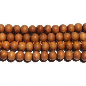 50 beads Natural Sandalwood Beads 8mm - Ethnic Nepal Tibetan Beads - Mala Making Supplies - High Quality Sandalwood Beads - LPB98S-50