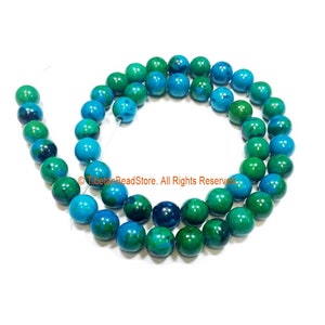 8mm Chrysocolla Round Beads - 1 STRAND Round Chrysocolla Beads - Gemstone Beads - Jewelry Making Bead Supplies - GM89