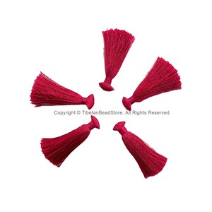 5 QUASTEN Maroon Rote Quasten - Handgemachte Boho Quasten Bag Quasten Mala Quasten - Bastelquasten - T225-5
