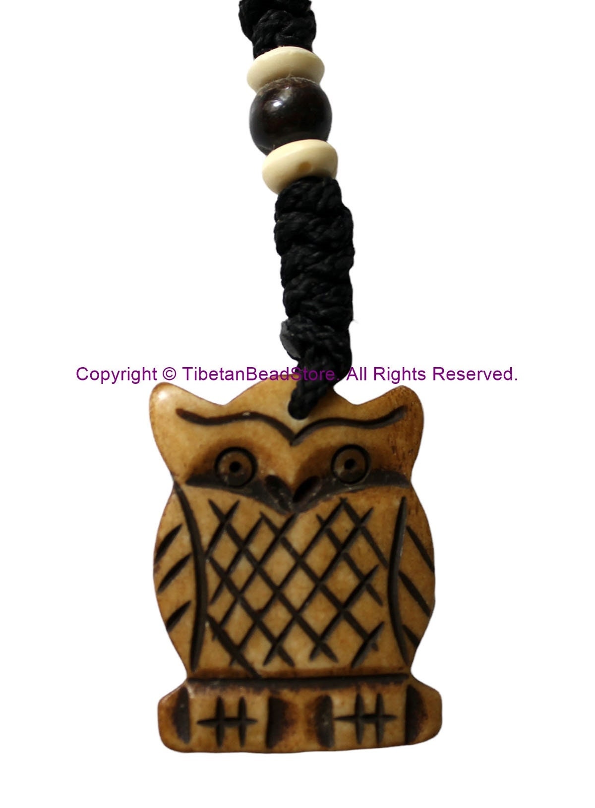 Ethnic Handmade Carved Owl Design Keychain Keyring - Handmade Ethnic Keychains - KC113