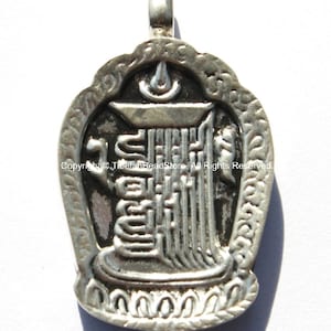 2 PENDANTS - Kalachakra Tibetan Ghau Amulet Prayer Box Charm Pendants - 18mm x 30mm - Ethnic Tibetan Handmade Jewelry - WM4741-2