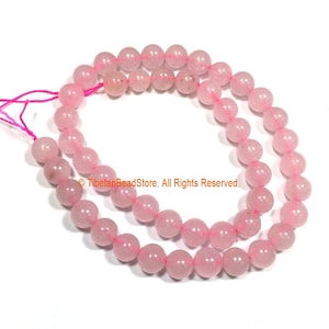 8mm Rose Quartz Round Beads - 1 STRAND Round Beads - 15 Inches 45 Plus Beads Gemstone Beads Strand - Jewelry Making Bead Supplies - GM93