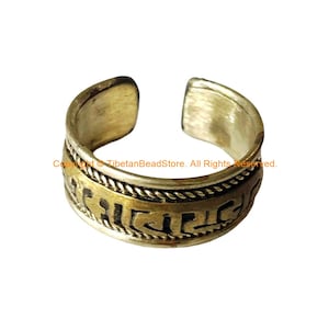Adjustable Mantra Ring Nepalese Tibetan Ring- Mantra Ring Boho Ring Unisex Ring Nepal Tibet Ring Tibetan Jewelry by TibetanBeadStore- R356
