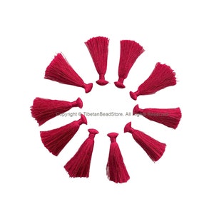 10 QUASTEN Maroon Rote Quasten - Handgemachte Boho Quasten Bag Quasten Mala Quasten - Craft Quasten - T225-10