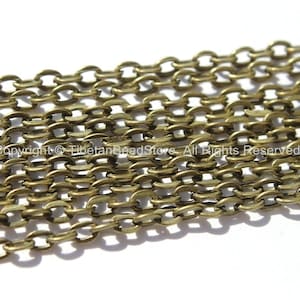 Antique Bronze Brass Cable Link Chain 5 Feet - 2.5mm wide x 3mm long - Chains & Findings - Necklace Jewelry Supplies Chains -  C26B-5