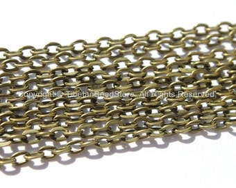 Antique Bronze Brass Cable Link Chain 5 Feet - 2.5mm wide x 3mm long - Chains & Findings - Necklace Jewelry Supplies Chains -  C26B-5