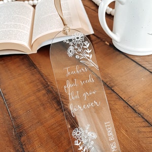 Engraved Teacher Bookmarks, Teacher Gifts, Acrylic Bookmarks, Personalized!