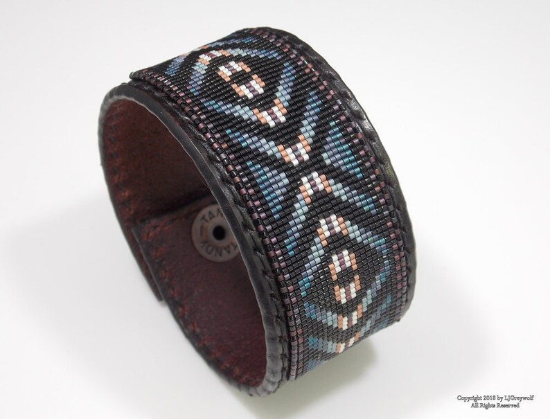 Eye of the Medicine Man Beaded Bracelet Leather Cuff Authentic Etsy