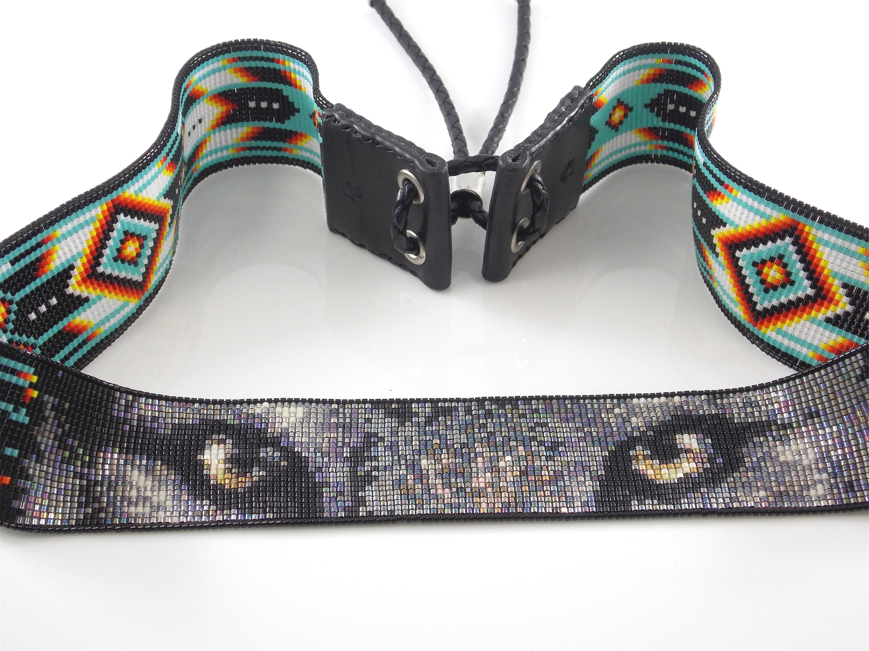 Greywolf Native American Beaded Hat Band Authentic Cherokee Etsy