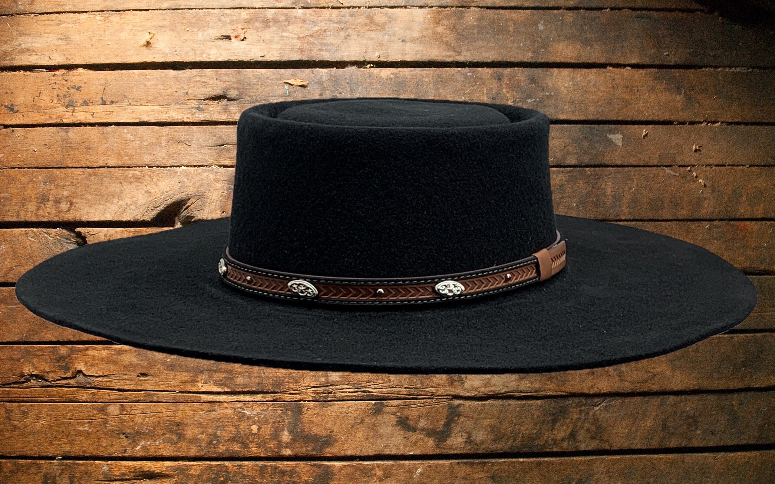 Authentic Style Wool Flat Crown Hat