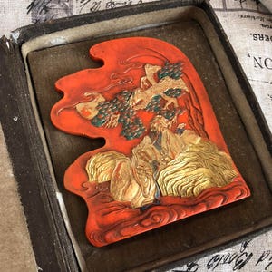 Confucius in Thought Cinnabar Ink Stick (Vintage)