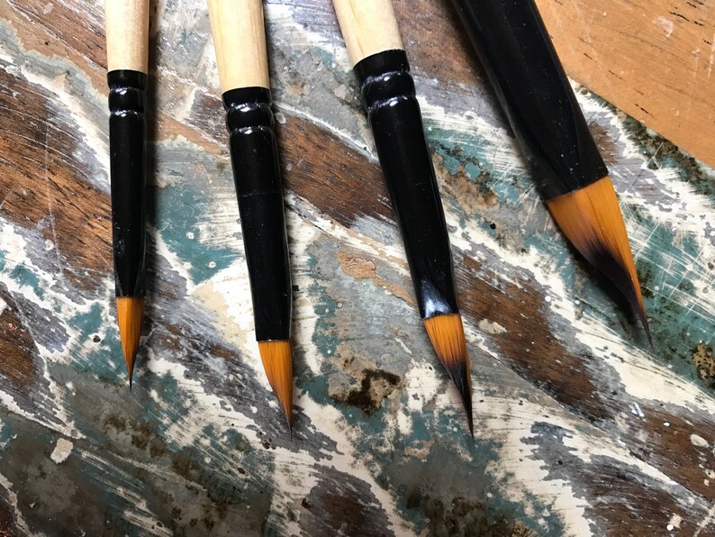 4PIECE Wedge Brush Set Etsy