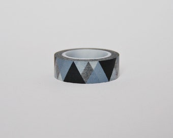 Washi Tape triangoli bianchi, neri e grigi /  Black, White and Grey Triangles Washi Tape