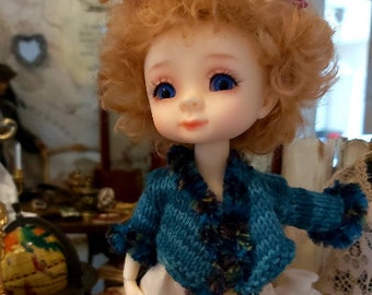 Cute BJD cardigan/Jacket for Lati Yellow / Pukifee/ Obi 11 & similar 6 inch dolls Doll not included