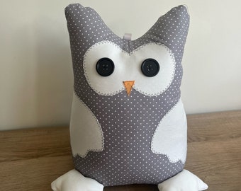 Handmade Fabric Owl Doorstop | Weighted Novelty Gift