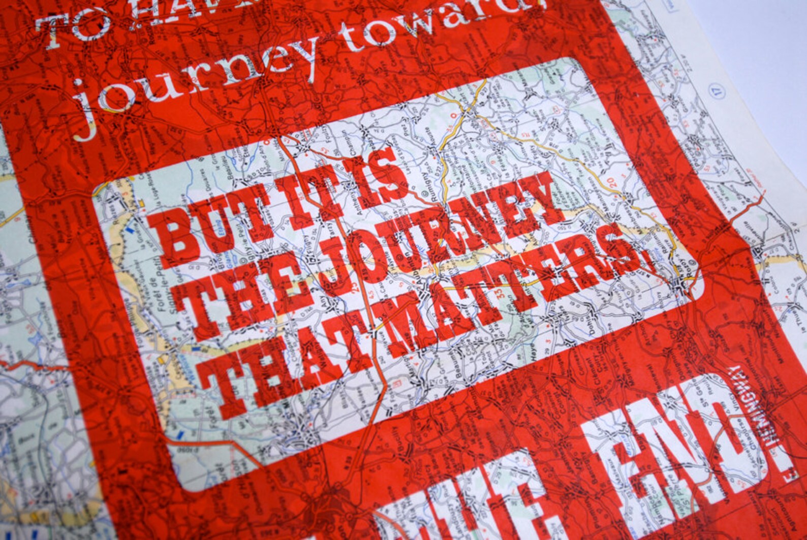 Hemingway's Journey Hand Pulled Screenprinted on Vintage Maps Original Artwork Etsy