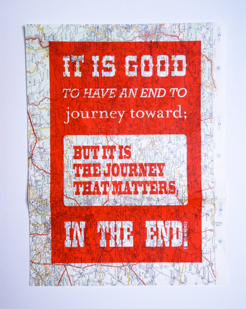 Hemingway's Journey Hand Pulled Screenprinted on Vintage Maps Original Artwork Etsy